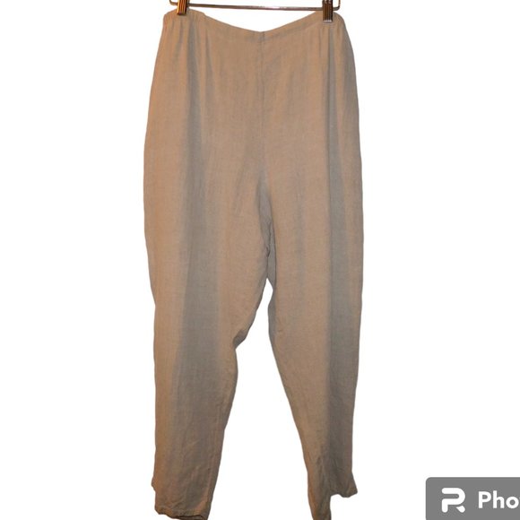Flax Linen Lagen Look Cropped Pants Size Large